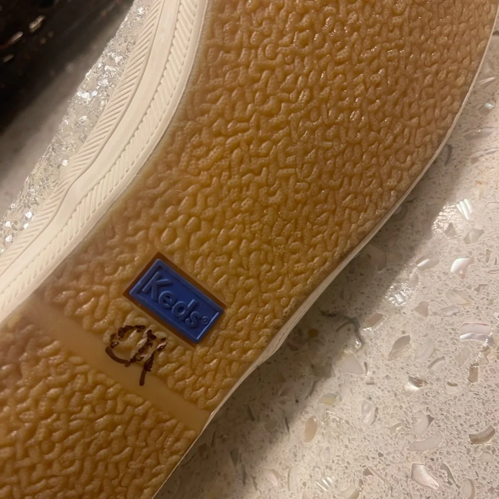 Keds x Kate Spade Glitter Ribbon Sneakers 6.5